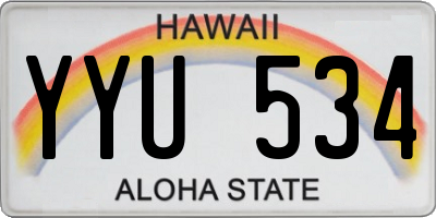 HI license plate YYU534