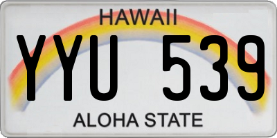 HI license plate YYU539