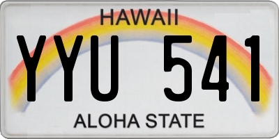 HI license plate YYU541