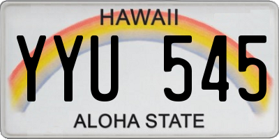 HI license plate YYU545
