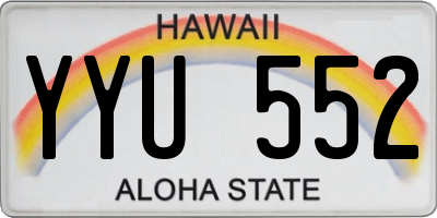 HI license plate YYU552