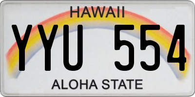 HI license plate YYU554