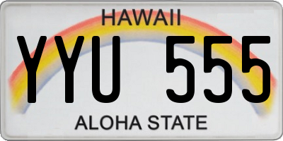 HI license plate YYU555
