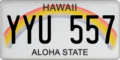 HI license plate YYU557