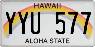 HI license plate YYU577