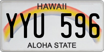 HI license plate YYU596