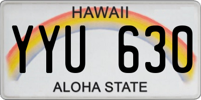 HI license plate YYU630