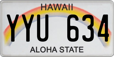 HI license plate YYU634