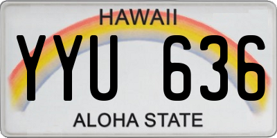 HI license plate YYU636