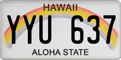 HI license plate YYU637
