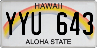 HI license plate YYU643