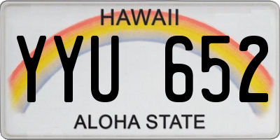 HI license plate YYU652