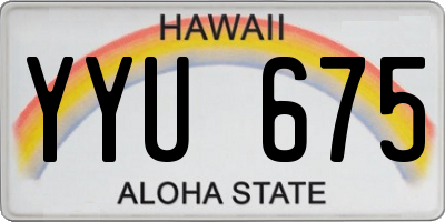 HI license plate YYU675