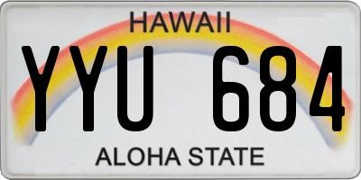 HI license plate YYU684