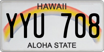 HI license plate YYU708