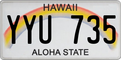 HI license plate YYU735