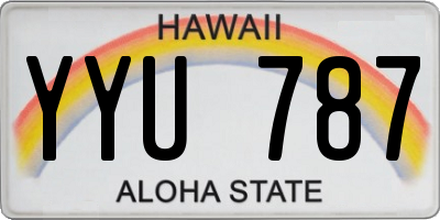 HI license plate YYU787