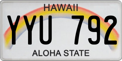 HI license plate YYU792