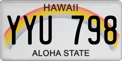 HI license plate YYU798