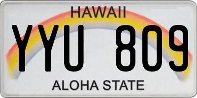 HI license plate YYU809