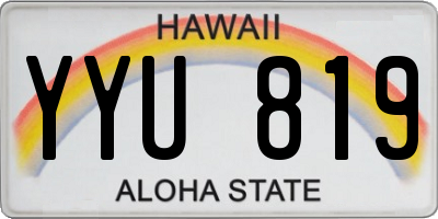 HI license plate YYU819