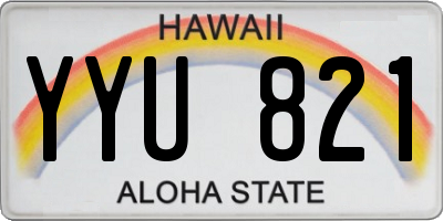 HI license plate YYU821