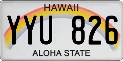 HI license plate YYU826
