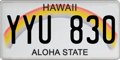 HI license plate YYU830