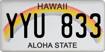 HI license plate YYU833