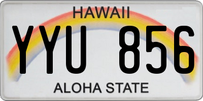 HI license plate YYU856