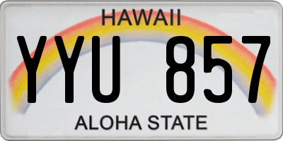 HI license plate YYU857
