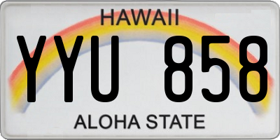 HI license plate YYU858