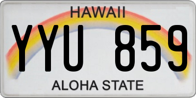 HI license plate YYU859