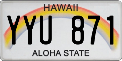 HI license plate YYU871