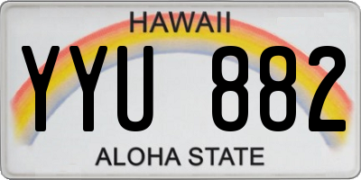HI license plate YYU882