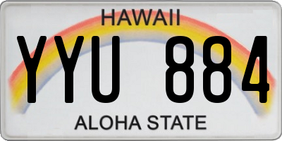 HI license plate YYU884