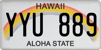 HI license plate YYU889