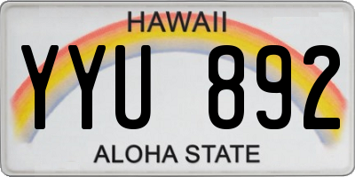 HI license plate YYU892