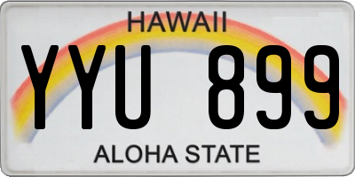 HI license plate YYU899