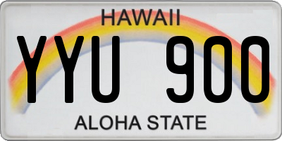 HI license plate YYU900