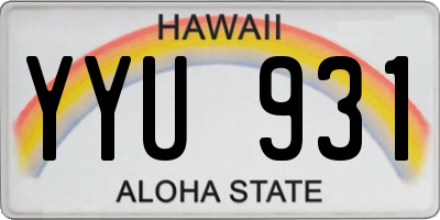 HI license plate YYU931