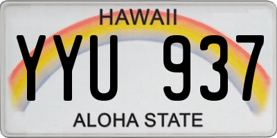 HI license plate YYU937