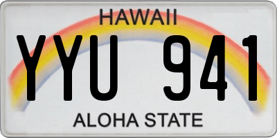 HI license plate YYU941