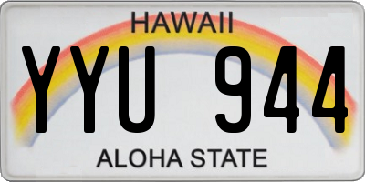 HI license plate YYU944
