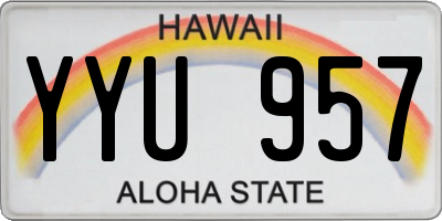 HI license plate YYU957