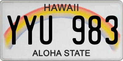 HI license plate YYU983