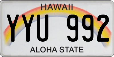 HI license plate YYU992