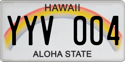 HI license plate YYV004