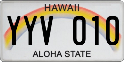 HI license plate YYV010