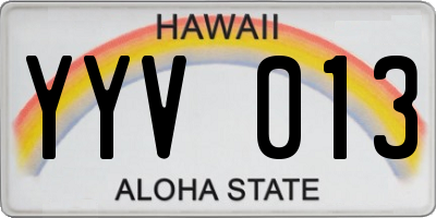 HI license plate YYV013